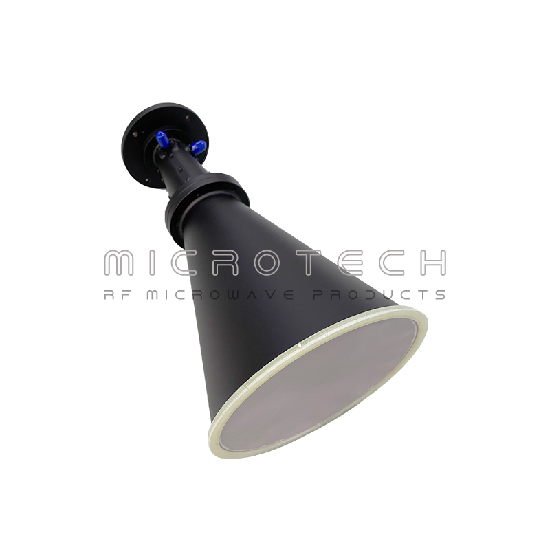 Conical Dual Polarized Horn Antenna 20dBi Typ. Gain, 6-18 GHz Frequency Range