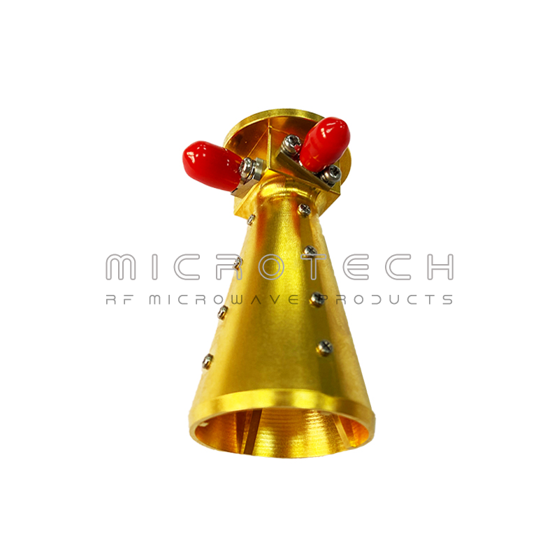 Conical Dual Polarized Horn Antenna 18 dBi Typ. Gain, 42-44 GHz Frequency Range