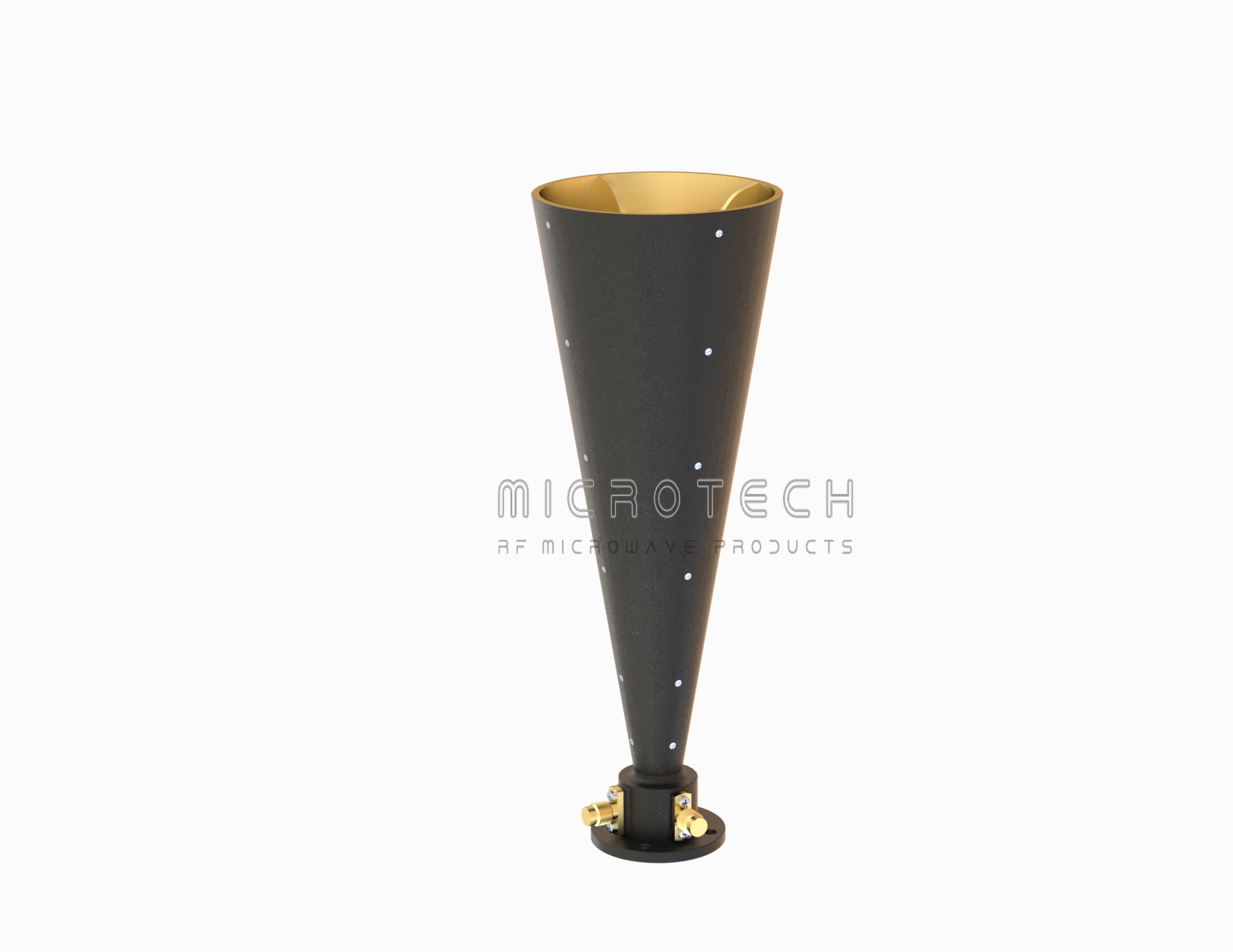 Conical Dual Polarized Horn Antenna 20 dBi Typ. Gain, 23-34 GHz Frequency Range
