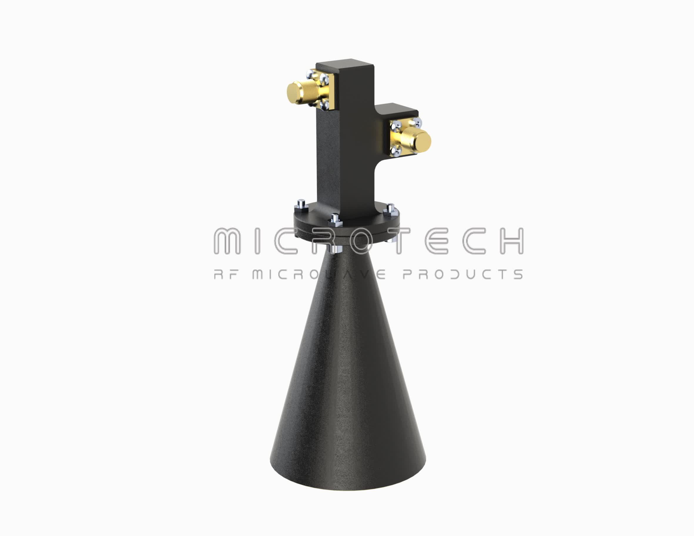 Broadband Dual Polarized Horn Antenna 21 dBi Typ. Gain, 42-44 GHz Frequency Rang