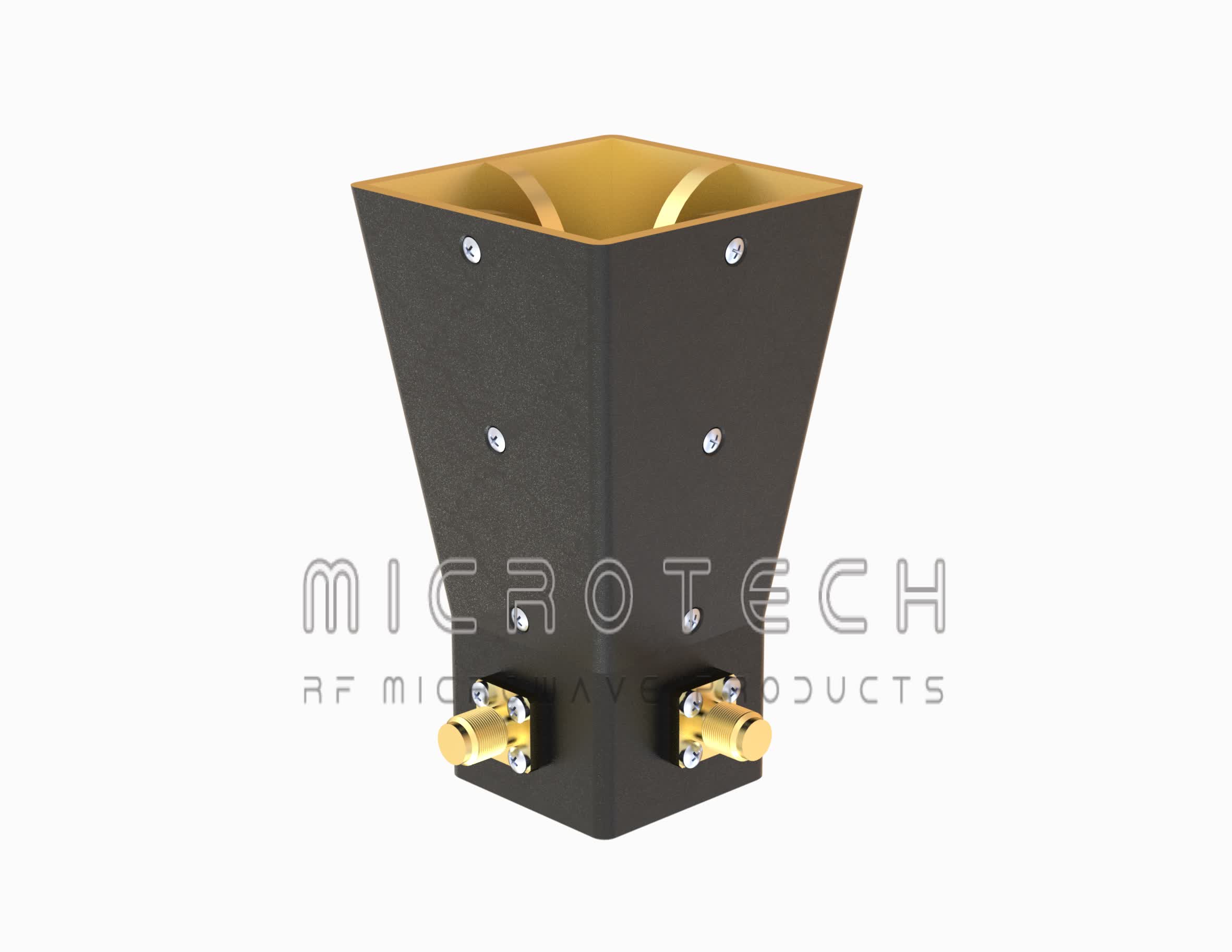 Broadband Dual Polarized Horn Antenna 12 dBi Typ. Gain, 6-18 GHz Frequency Range