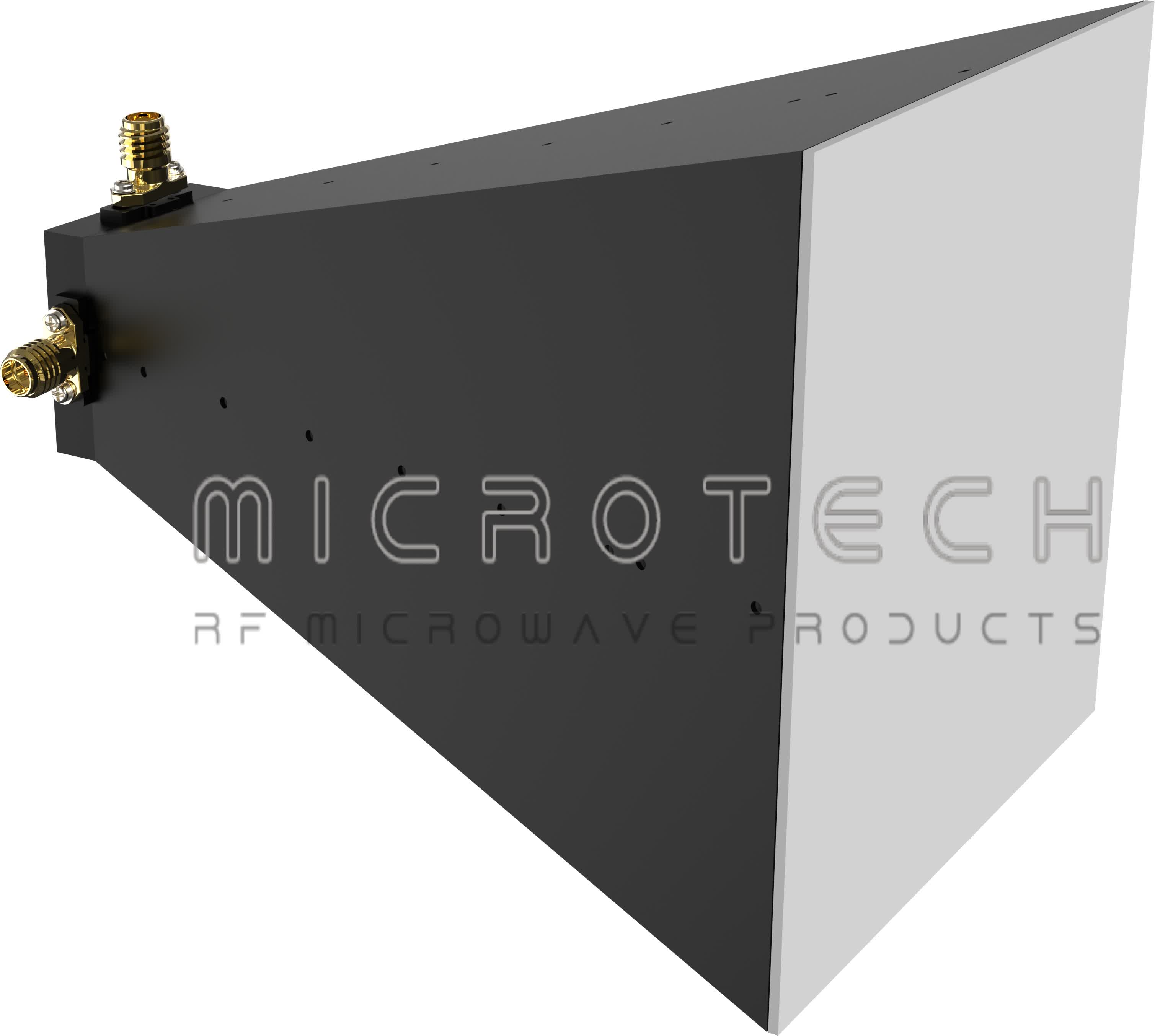 Broadband Dual Polarized Horn Antenna 15 dBi Typ. Gain, 2-18 GHz Frequency Range