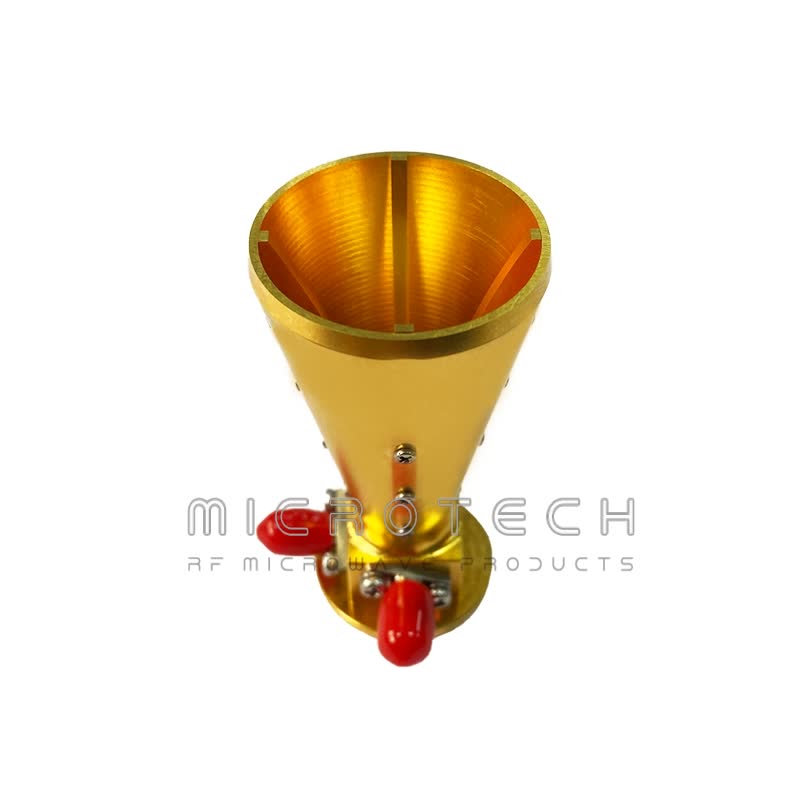 Conical Dual Polarized Horn Antenna 18 dBi Typ. Gain, 42-44 GHz Frequency Range
