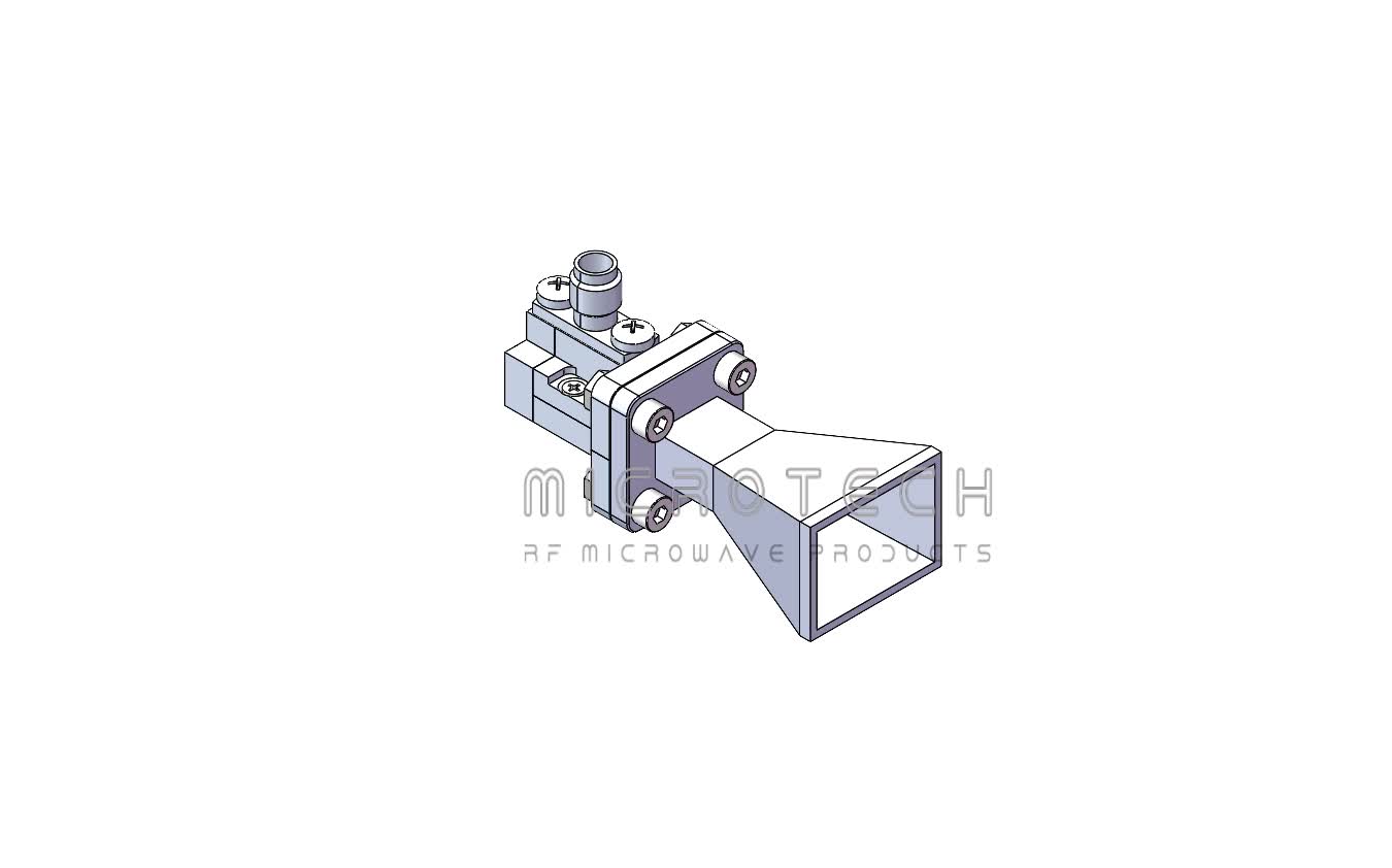 Standard Gain Horn Antenna 15dBi Typ. Gain, 26.5-40 GHz Frequency Range